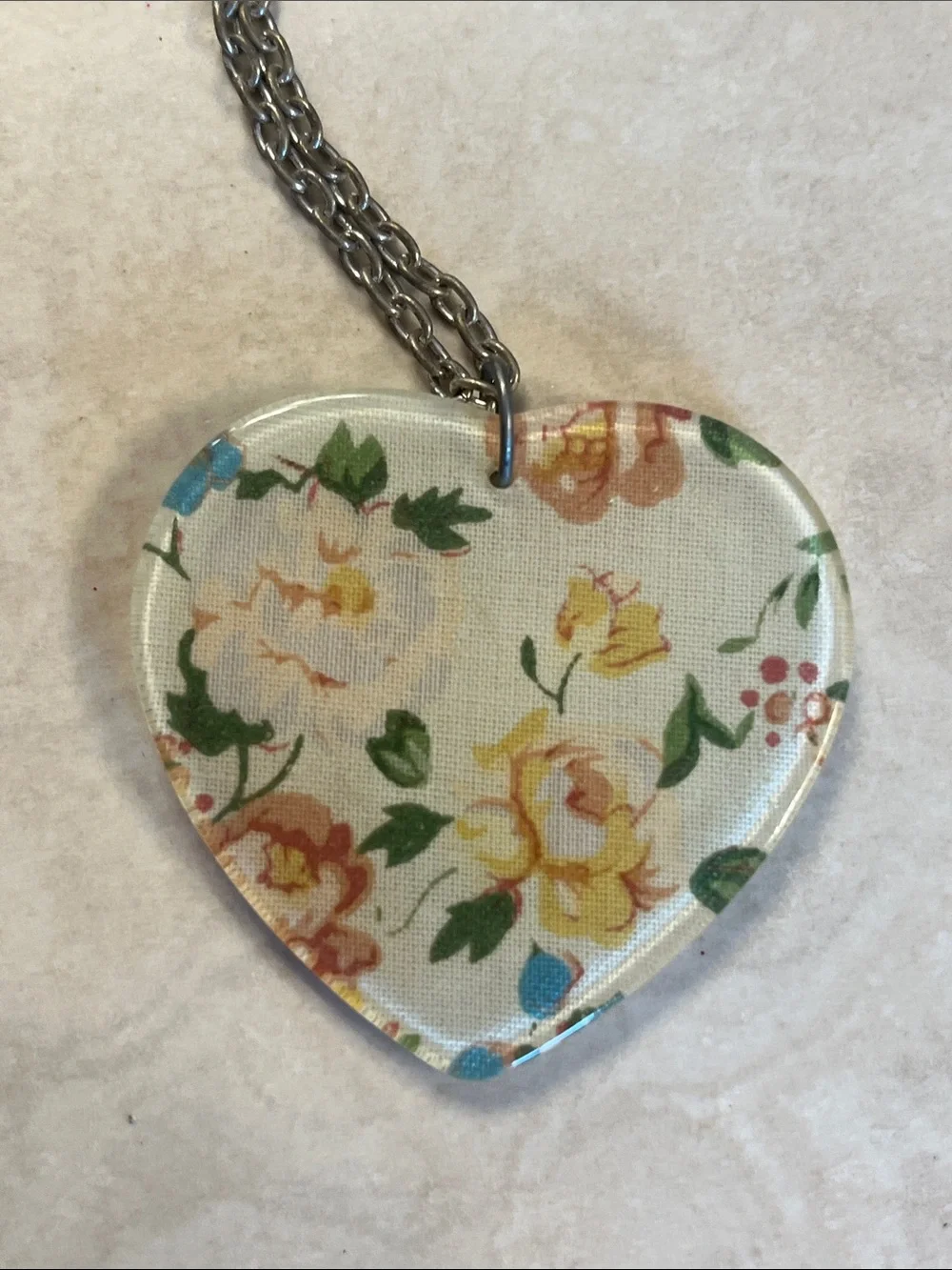 Floral Heart Pendant Necklace